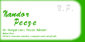 nandor pecze business card